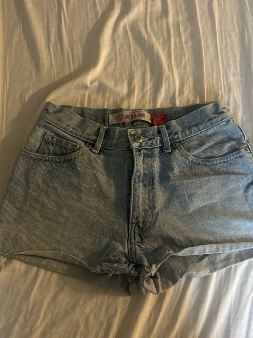 GAP Light Blue Distressed Denim Shorts